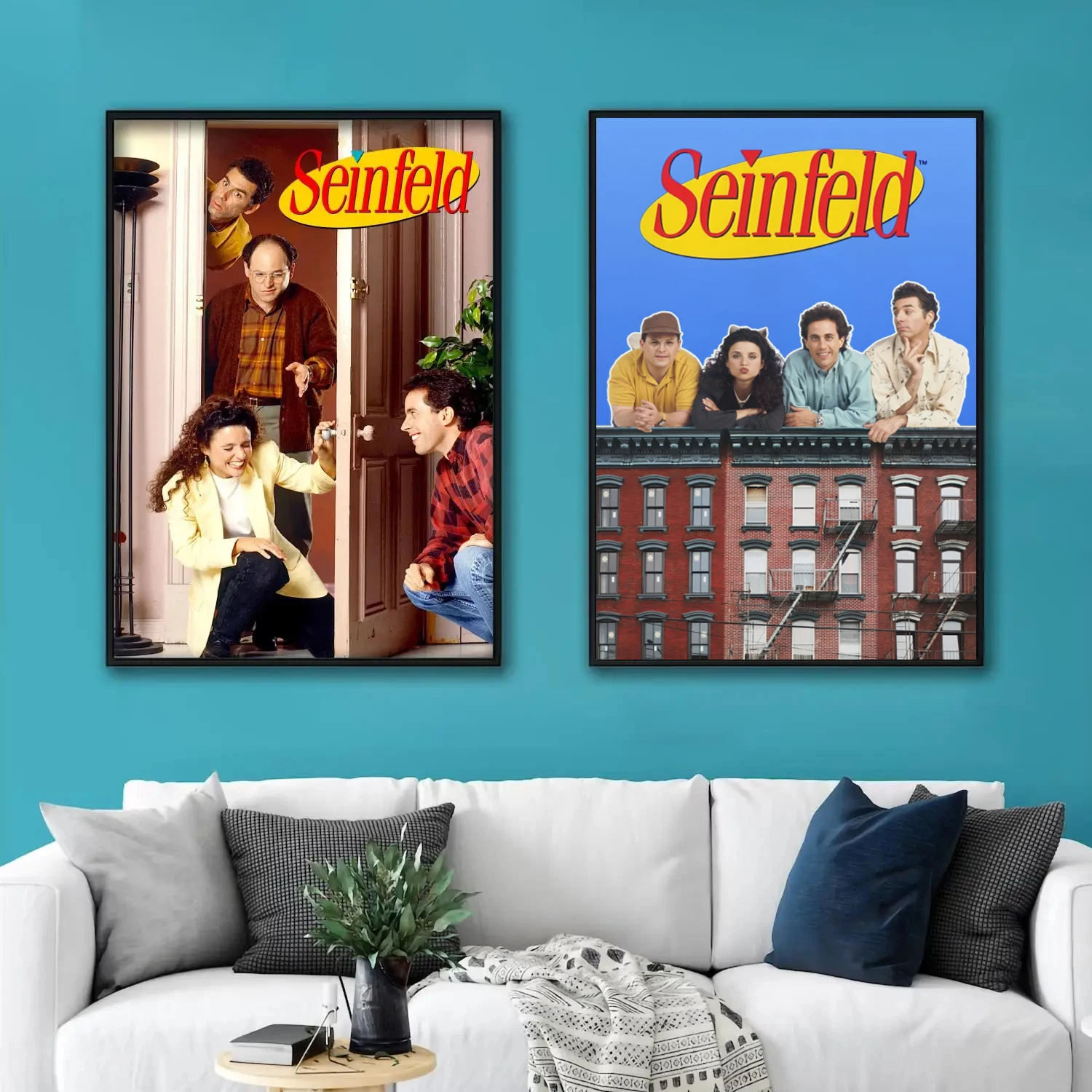 Retro George/Seinfeld Portrait Classic Tv Series Artwork Poster Canvas Painting Wall Art Pictures for Bedroom Office Home Decor