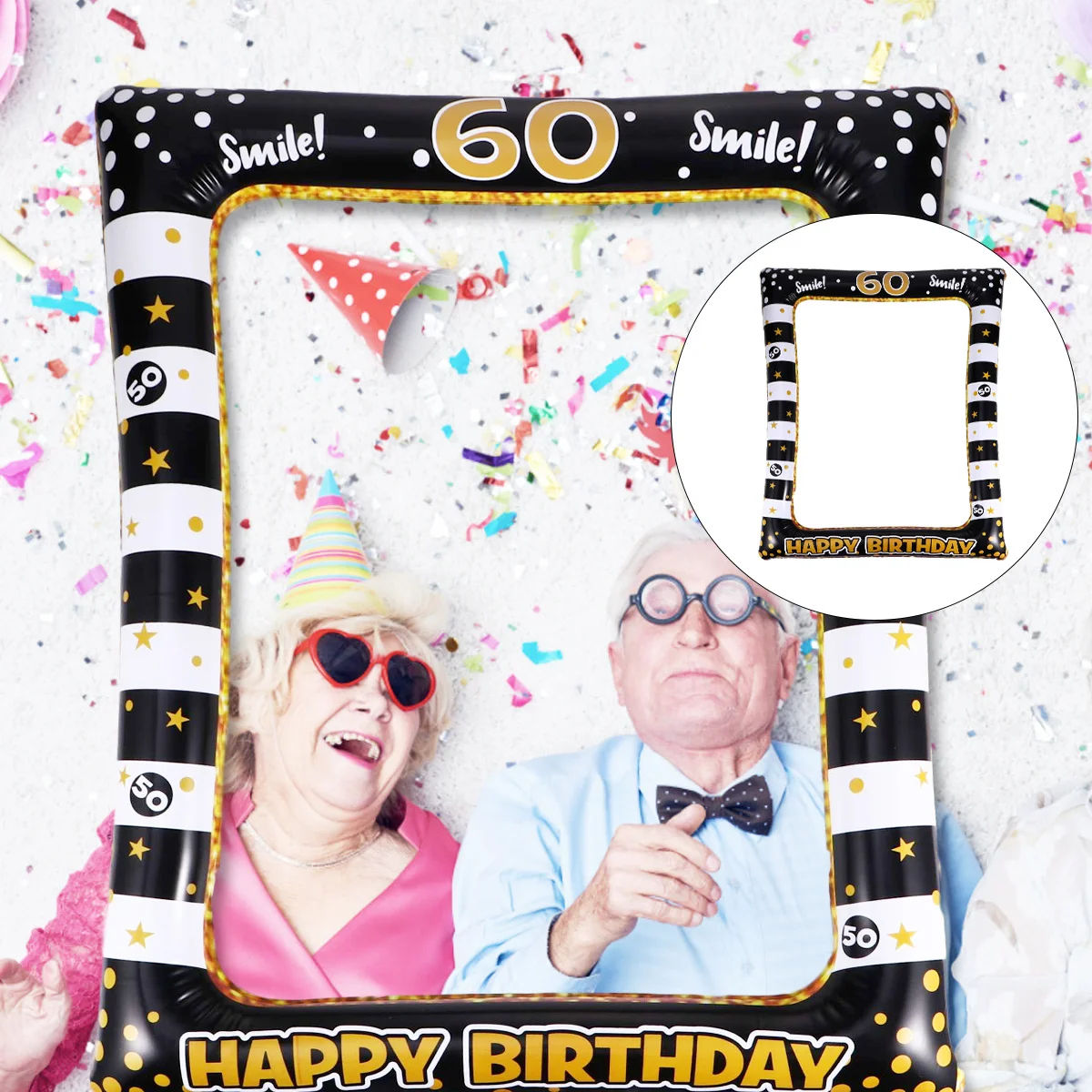 

1Pcs Festival Photo Props Birthday Inflatable Party Frame PVC Material Unique Design for Party Supplies Masquerade Carnival Fun