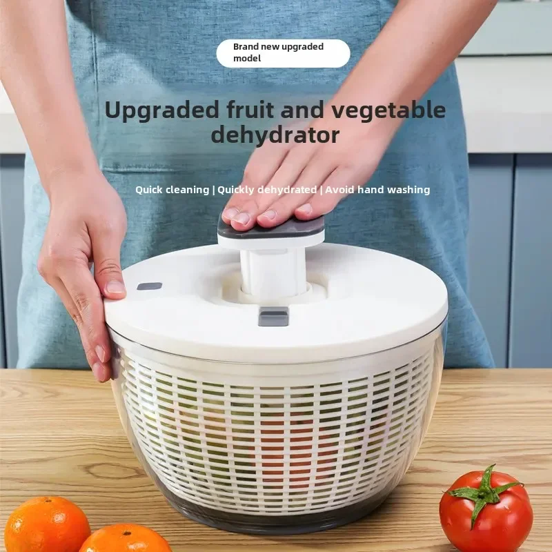 Large Capacity Vegetable and Fruit Dehydrator Home Use Press Type Water Removal Tool Kitchen Small Tool Salad Basket Draining