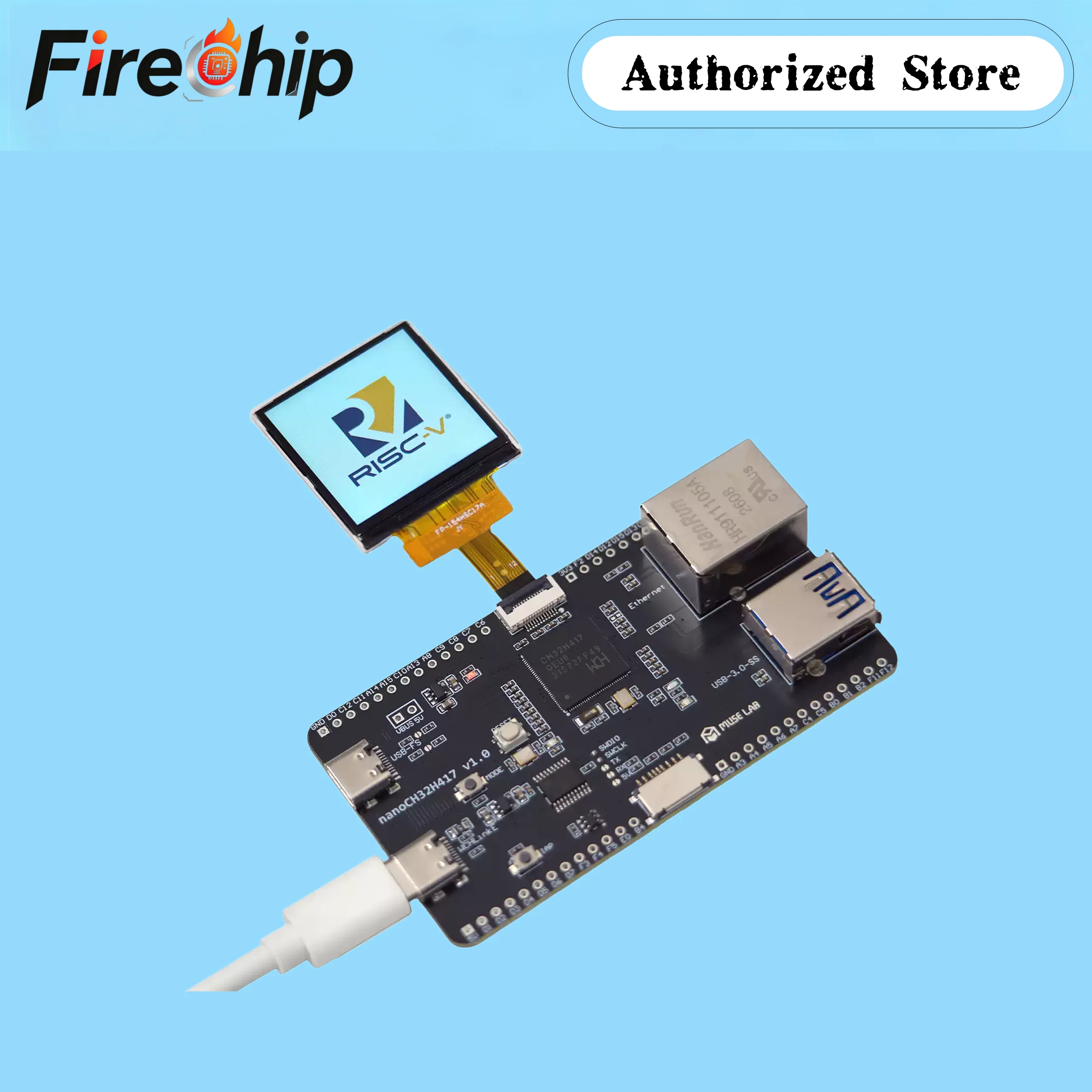 NanoCH32H417 Dev Board RISC-V Dual TYPE-C Interface USB 3.0 Super Speed 5Gbps 100Mbps Ethernet Open Source