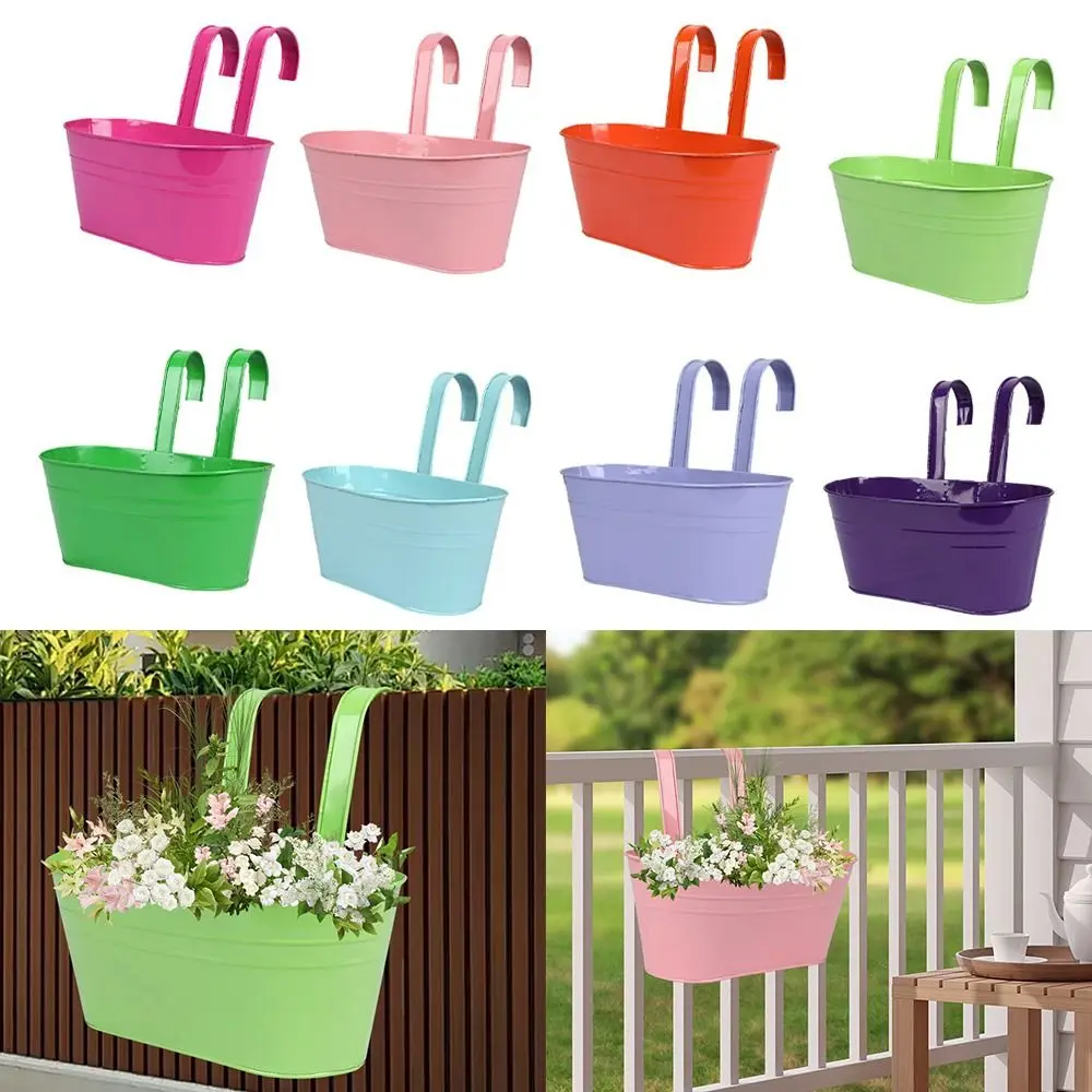 Self Watering Wall Hanging Flower Pots Garden Supplies Detachable Double Hook Hanging Basket Plant Storage Holder Solid Color