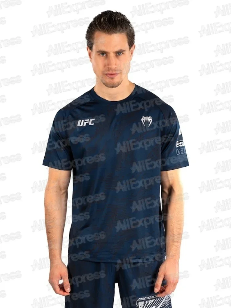 

UFC 2025 летняя новая популярная футболка для любителей бокса для мужчин, повседневный и модный быстросохнущий топ с короткими рукавами
