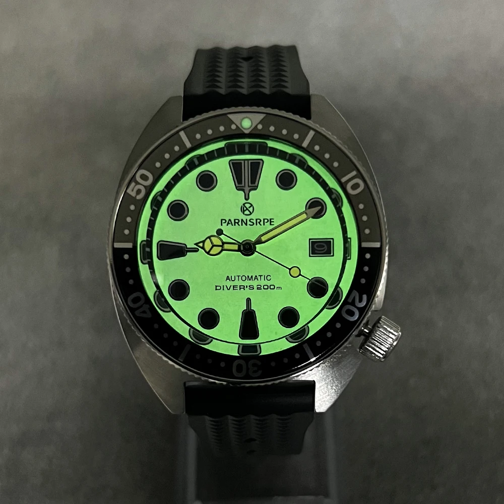PARNSRPE custom Diver\'s Luxury Men Watch Small Abalone Automatic Mechanical China NH35Movement Aseptic Dial Sapphire Glass S28