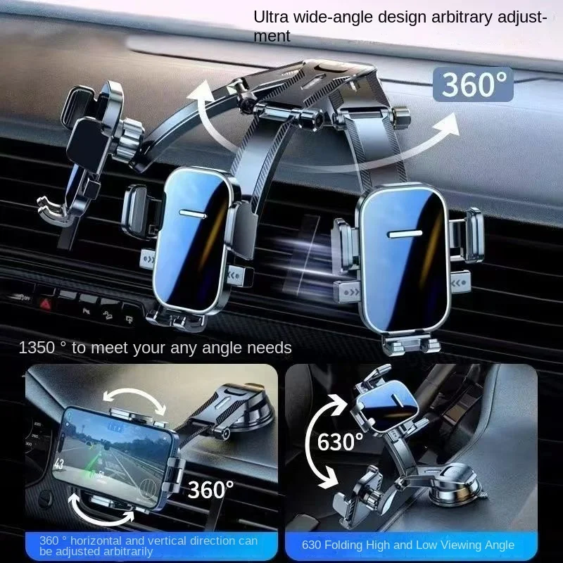 New Car Phone Holder Stand Dashboard Mount 360° Rotatable Gravity Smartphone Holder With Extension Rod Bracket Auto GPS Support