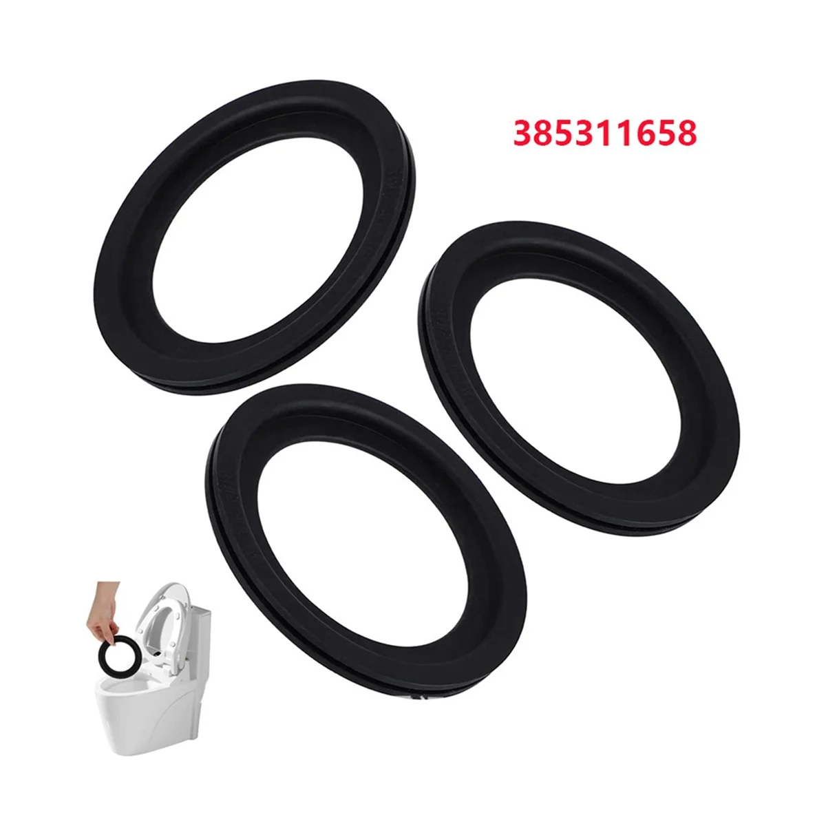 3Pcs Toilet Flush Ball Seal 385311658 for Dometic RV 300 310 320 301 Motorhome Camper Trailer Toilets