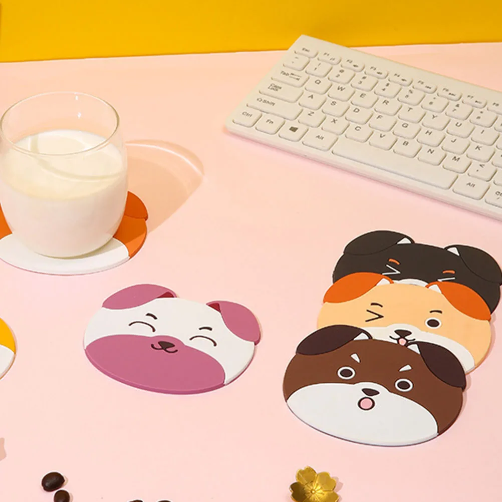 

6 Pcs Silicone Coaster Coffee Cup Mat Mug Household Pad Anti-slip Tumbler Pads for Drinks Kitchen