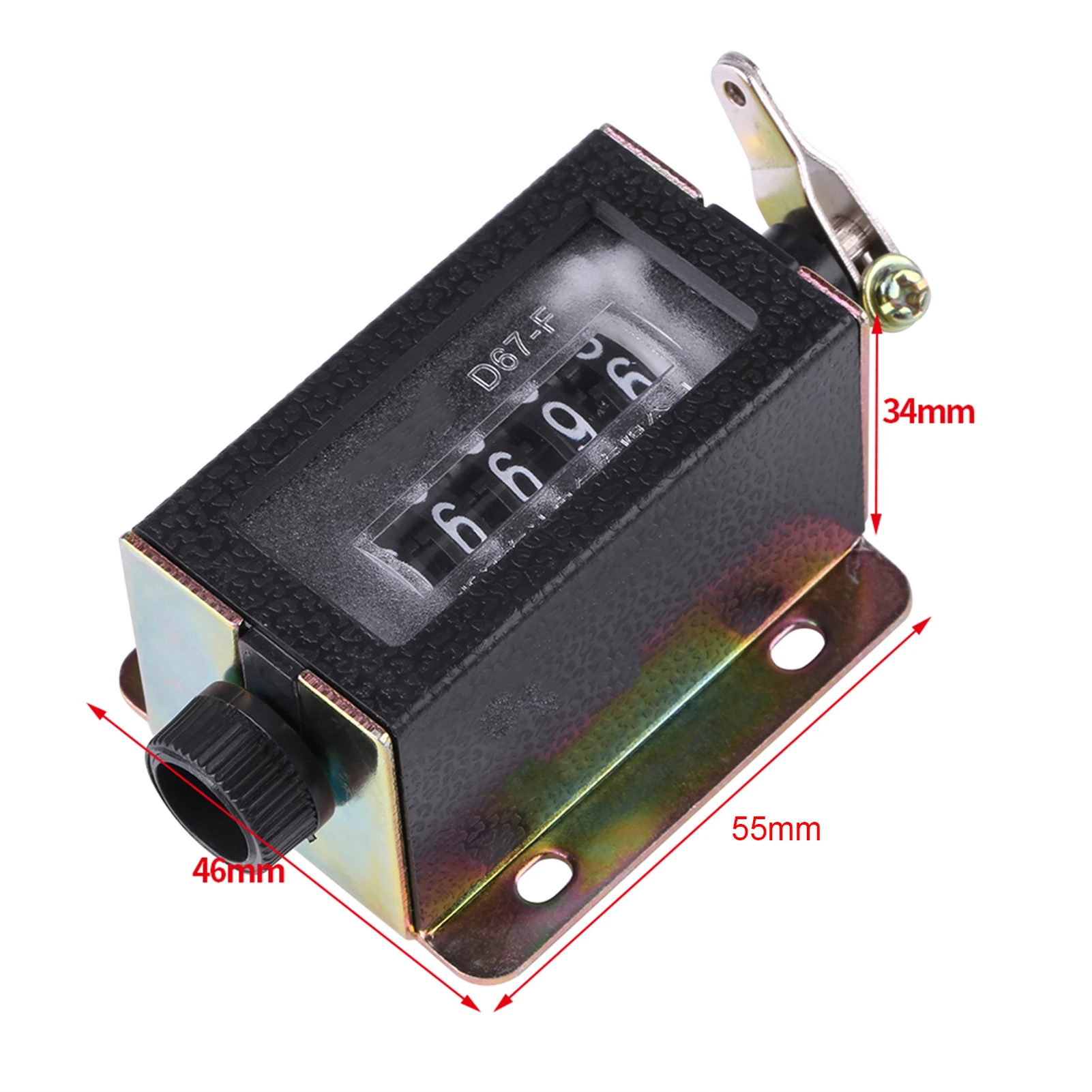 D67‑F 5 Digit Mechanical Resettable Manual Hand Pull Stroke Tally Counter digit counter Mechanical Counter Pull Stroke Counter