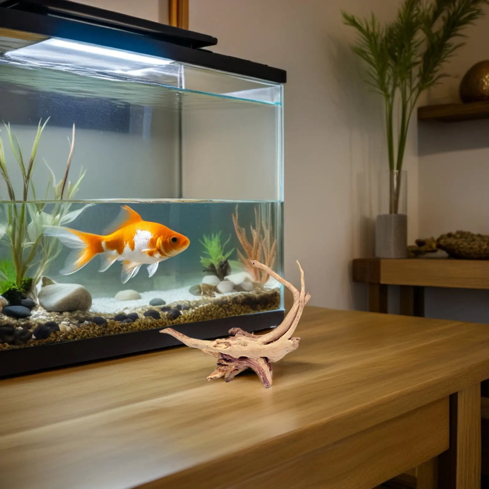 4Pcs Wood Driftwood Branch Aquarium Decoration Natural PH Buffering for Shrimp Tanks Anchoring Moss Growing Fish Tank