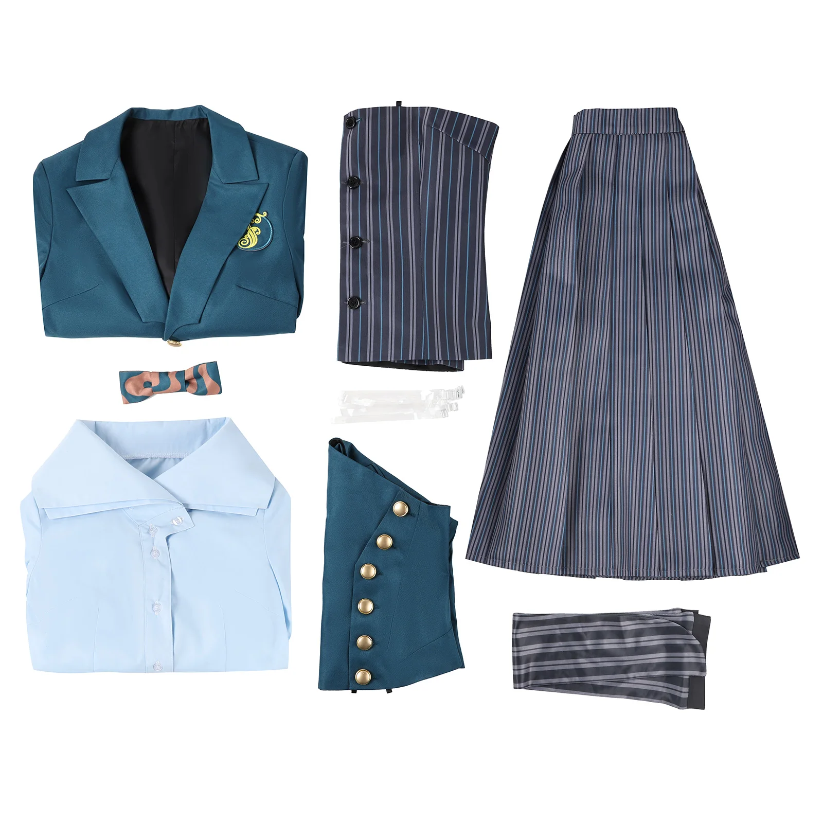 Glynda Elphaba uniforme escolar disfraz Cosplay camisa falda abrigo conjunto completo para fiesta de Halloween