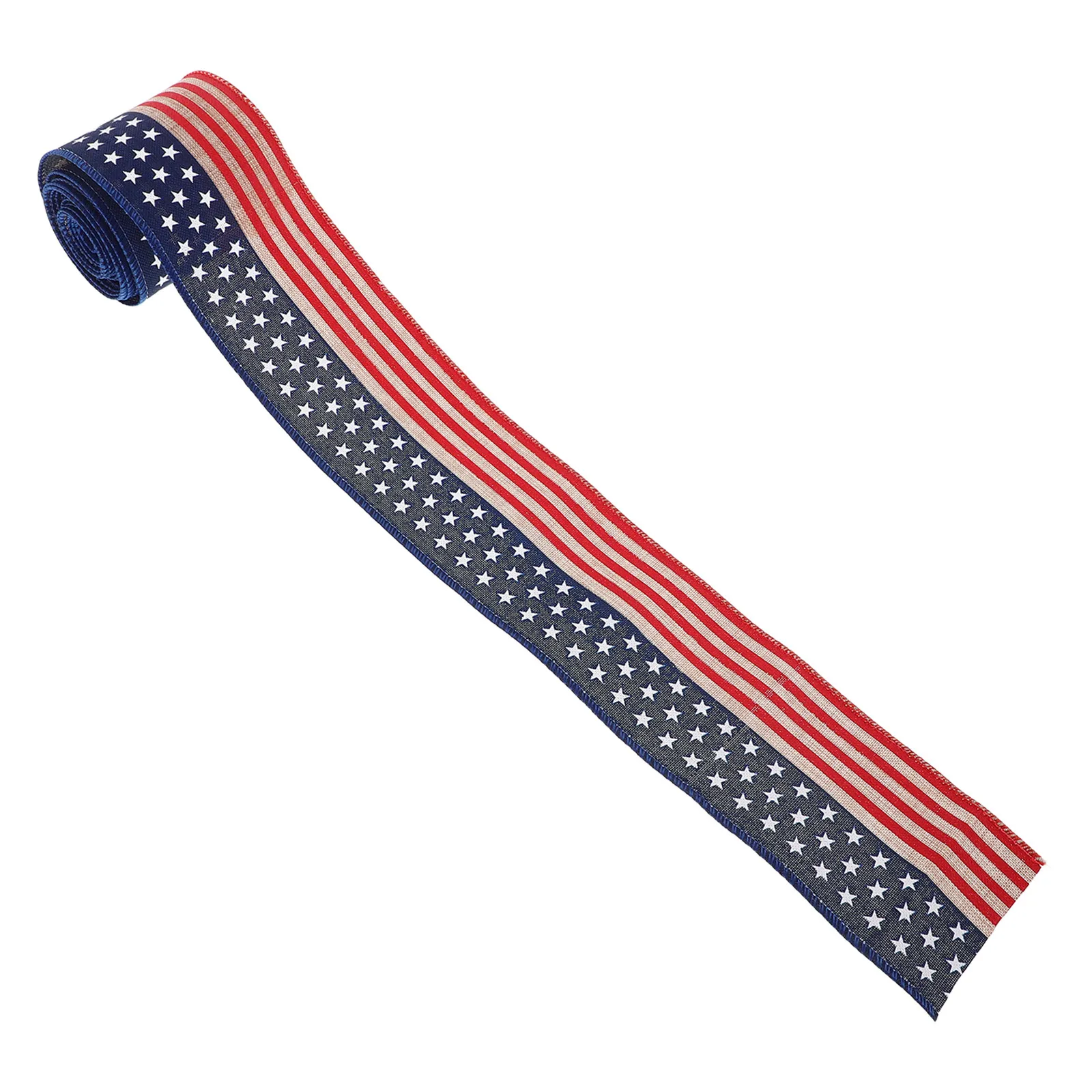 

American Flag Wired Ribbon Patriotic Polyester Ribbon Classic Stars Stripes Decoration Independence Day Memorial Day Wreath Bow