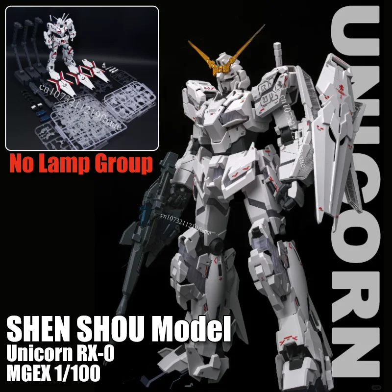 Em estoque shenshou modelo unicórnio mgex 1/100 RX-0 kit de montagem de brinquedo figura de ação anime sem lâmpada grupo robô presentes