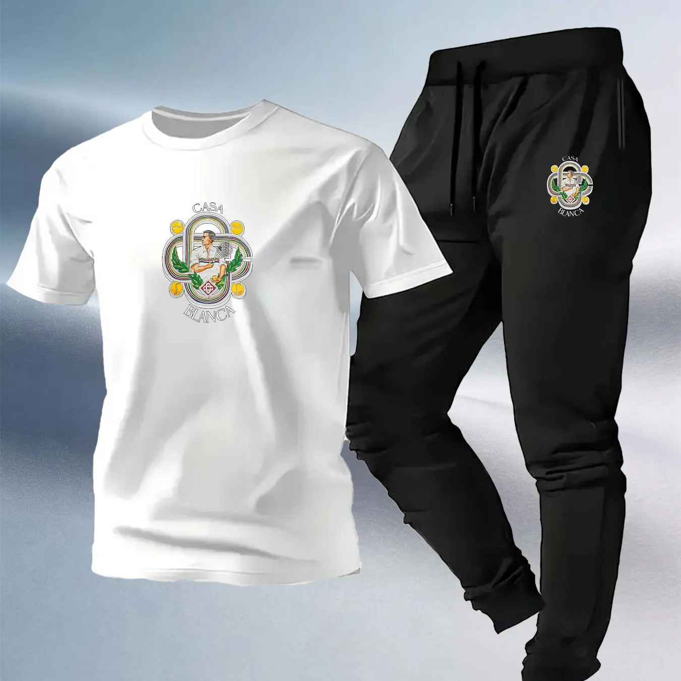 

Spring and summer breathable and comfortable sports style outfit, unisex sports suit