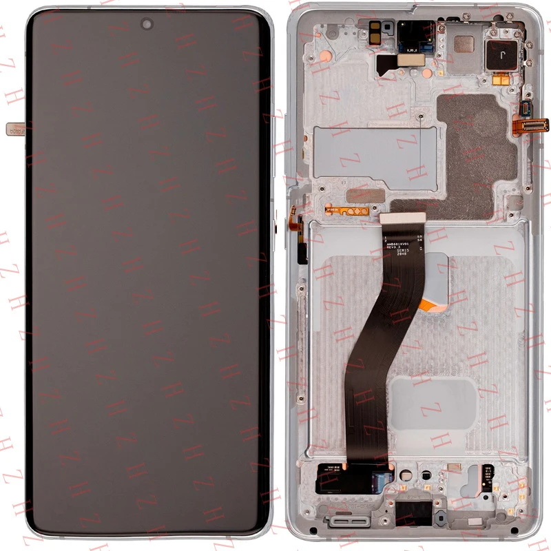 

U+ OLED Display Screen Assembly+Frame For Galaxy S21 Ultra 5G - Silver (Refurbis...