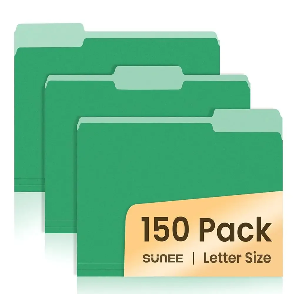 

File Folders, 150 Pack Manilla Folders 8.5 x 11, Colored File Folders Home Office School Supplies for Documents Files Paper,