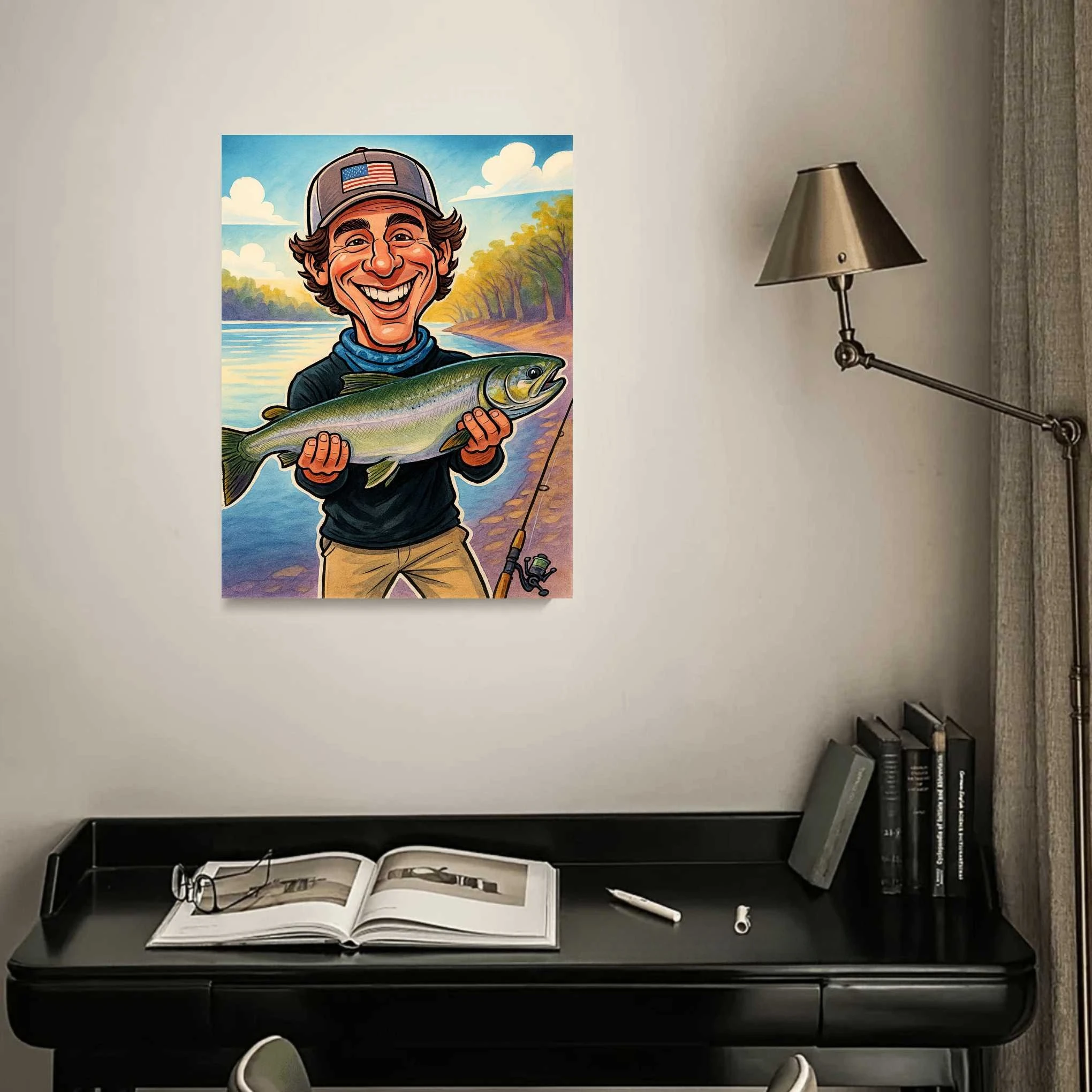 Personalized Cartoon Canvas Painting Custom Upload Photo To Comic Character Portrait Wall Print Unframed Bedroom Home Decor