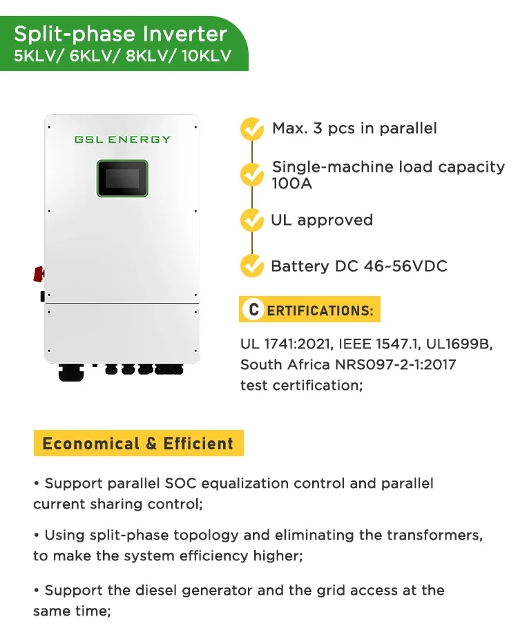 Gsl Energie Megarevo Split Fase Zonne-Energie Omvormer Off Grid 6kw 8kw 10kw 12kw Spf 48vdc Omvormer 10kw Hybride Omvormer Prijs