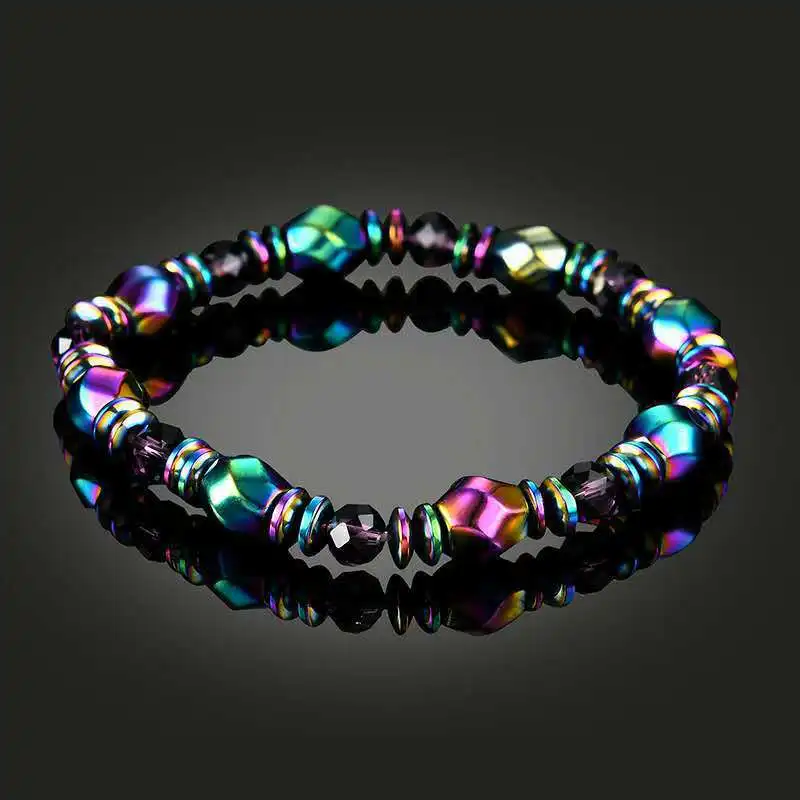 Gekleurde magnetische energiearmband voor mannen Gezondheidszorgtherapie Slank het lichaam Onregelmatige natuursteenarmbanden Cadeaus voor vriend