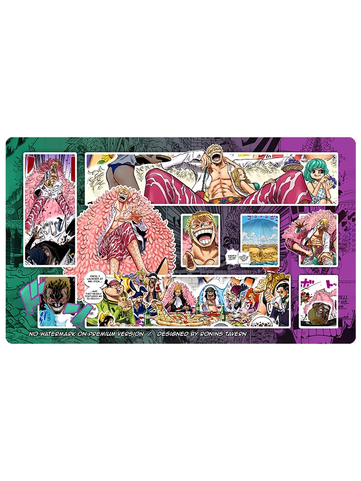 One Piece Card Mat Nika Luffy Nico Robin Zoro Doflamingo Kaidou DIY OPCG Anime Figure Custom Card Battle Table Mat 60*35cm Gift