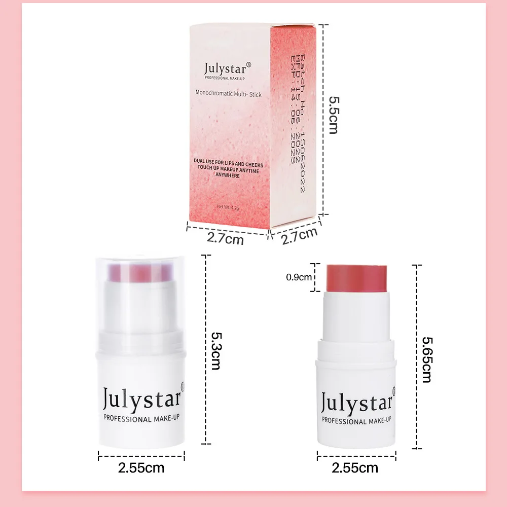 Julystar-Bâton de contouring pour le visage, fard à joues en poudre 256, éclaircit les lèvres, maquillage pour femmes, cosmétiques portables, 03 utilisation