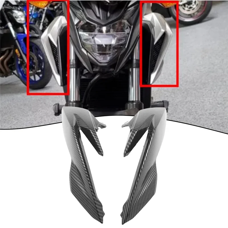 For Hodna CB500F 2016 2017 2018 2pcs ABS Carbon Fiber Front Side Tank Air Vent Upper Fairing Replace Install