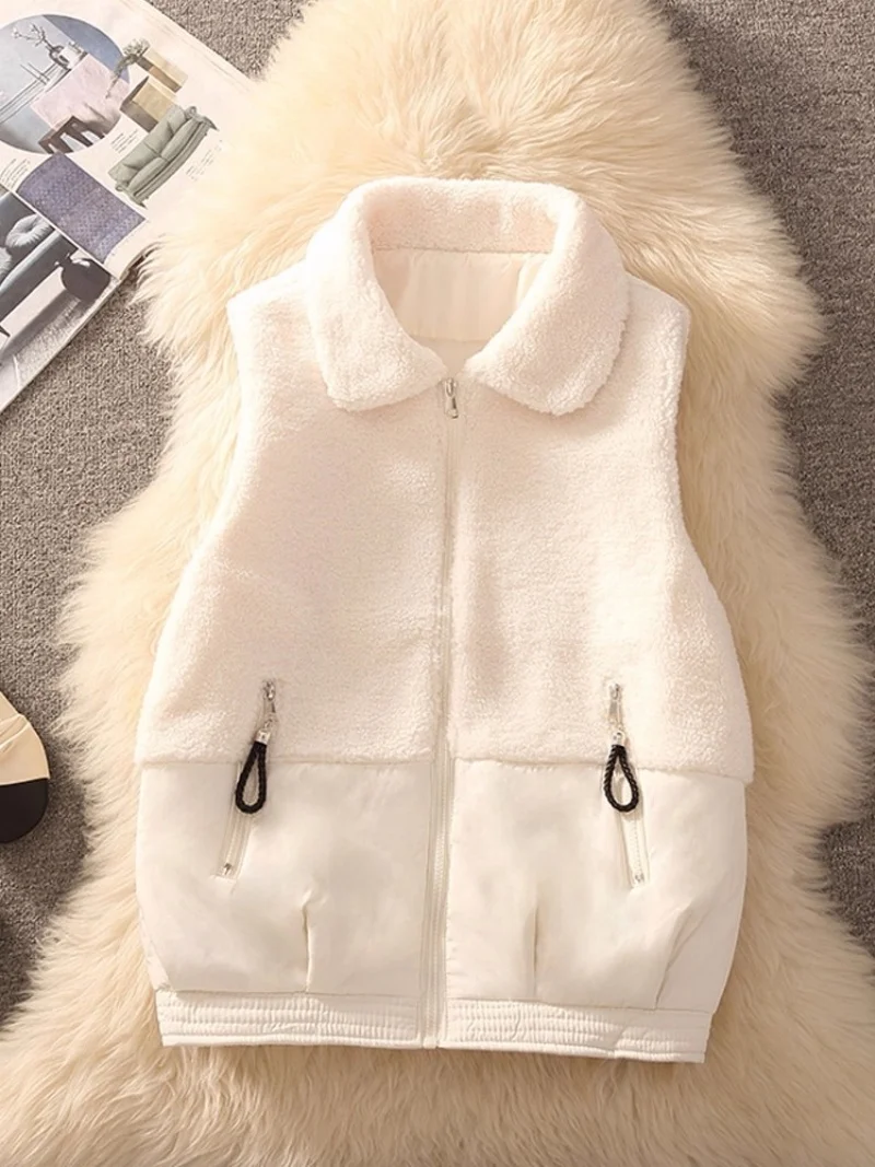 

Warm Vest For Women 2025 New Winter Fashionable And Stylish Spliced Sleeveless Jacket Simple Casual Outerwear W1721