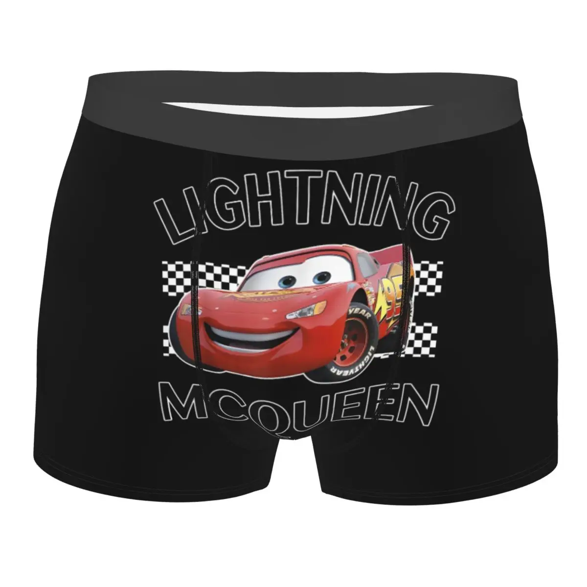 Custom Cars Lightning McQueen Finish Boxers Pants Humor Underwear Breathable Boxer Briefs Gift For Man Underpants Merch