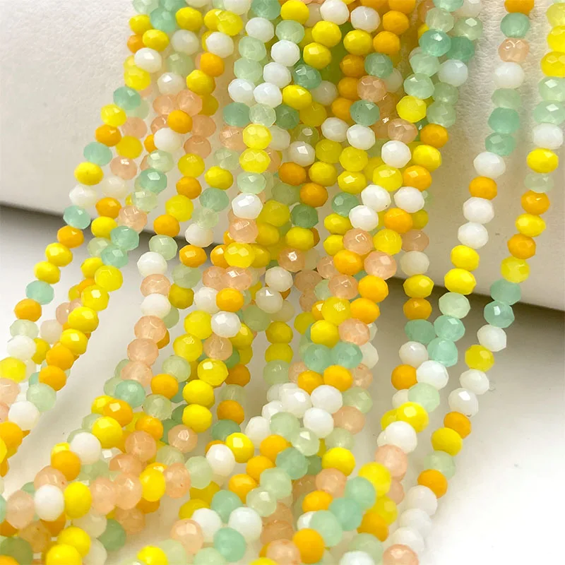 Mixed Color 2mm Crystal Beads for Jewerly Making Spacer Rondelle  Faceted Glass Beads DIY Needlework Bracelets Necklace Supplies