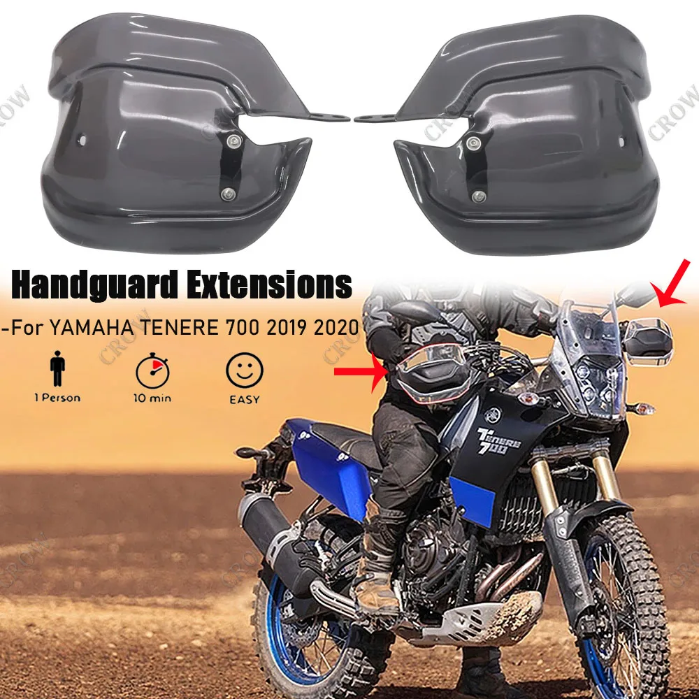 

Motorcycle Black / Transparent Handguard Extensions Hand shield Protector Windshield Accessory For YAMAHA TENERE 700 2019 2020