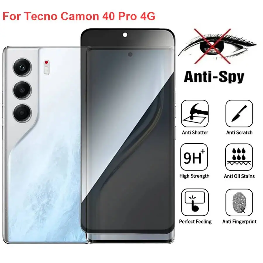 

Camon 40 4G Soft Membrane Tempered Glass Anti-Peeping Privacy Screen Protector For Tecno Camon40 Pro Phone Film