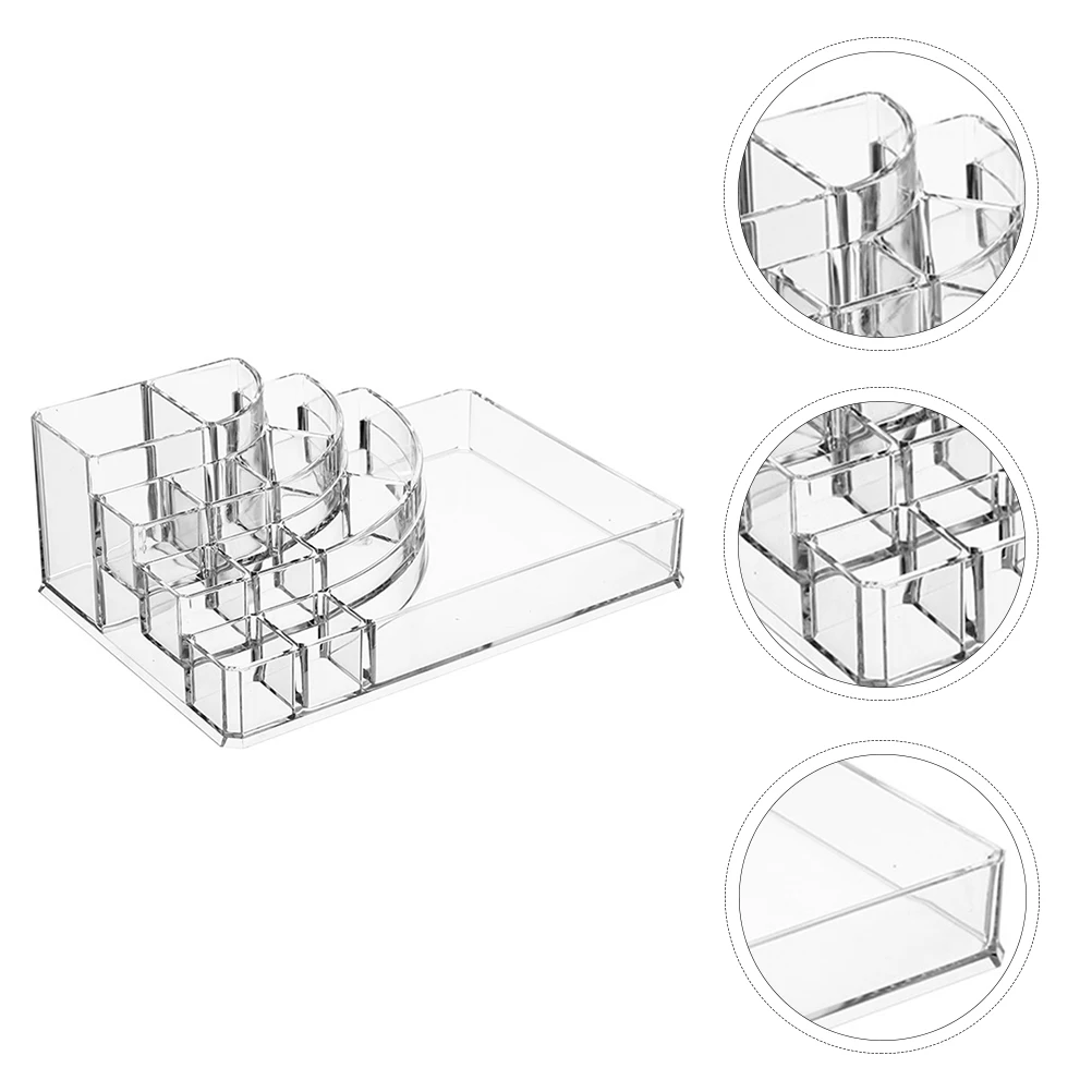 

1pc Acrylic Storage Box Desktop Organizer Clear Wall-Mounted Makeup Case Durable Chic Decorative Holder for Makeup