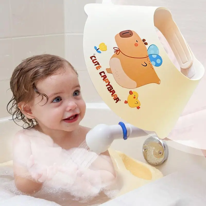 واقي حمام للأطفال الصغار، درع غسيل الشعر القابل للتعديل، ملحقات الحمام المقاومة للرذاذ لحماية العينين والرقبة