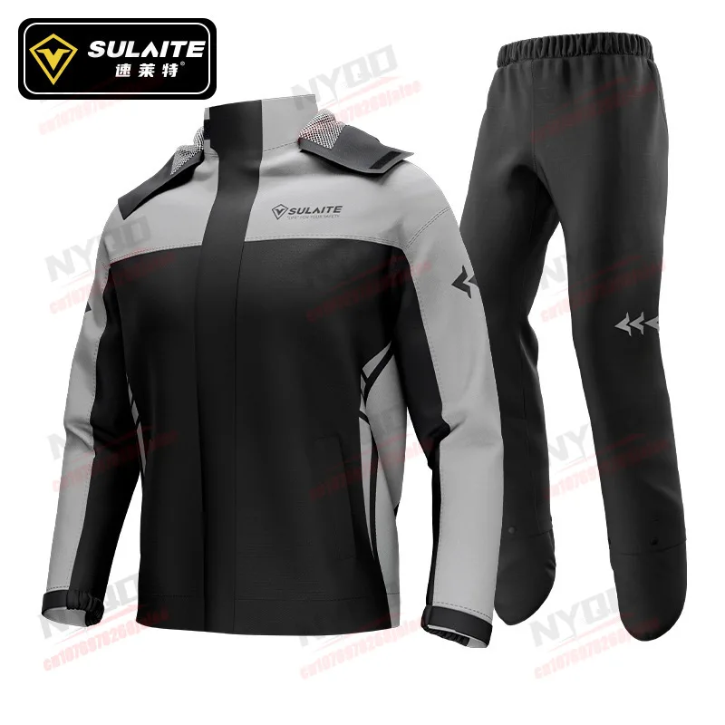 Motorcycle Raincoat Rain Pants Split Suit Full Body Rainstorm Proof with Reflective Strip Breathable and Not Stuffy