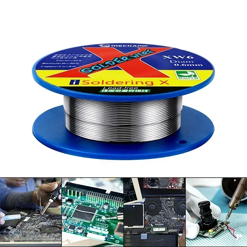 MECHANIC XW5 XW6 138℃ Lead-Free Environmentally Friendly Low-Temperature Soldering Wire for Motherboard PCB Repair Soldering Tin