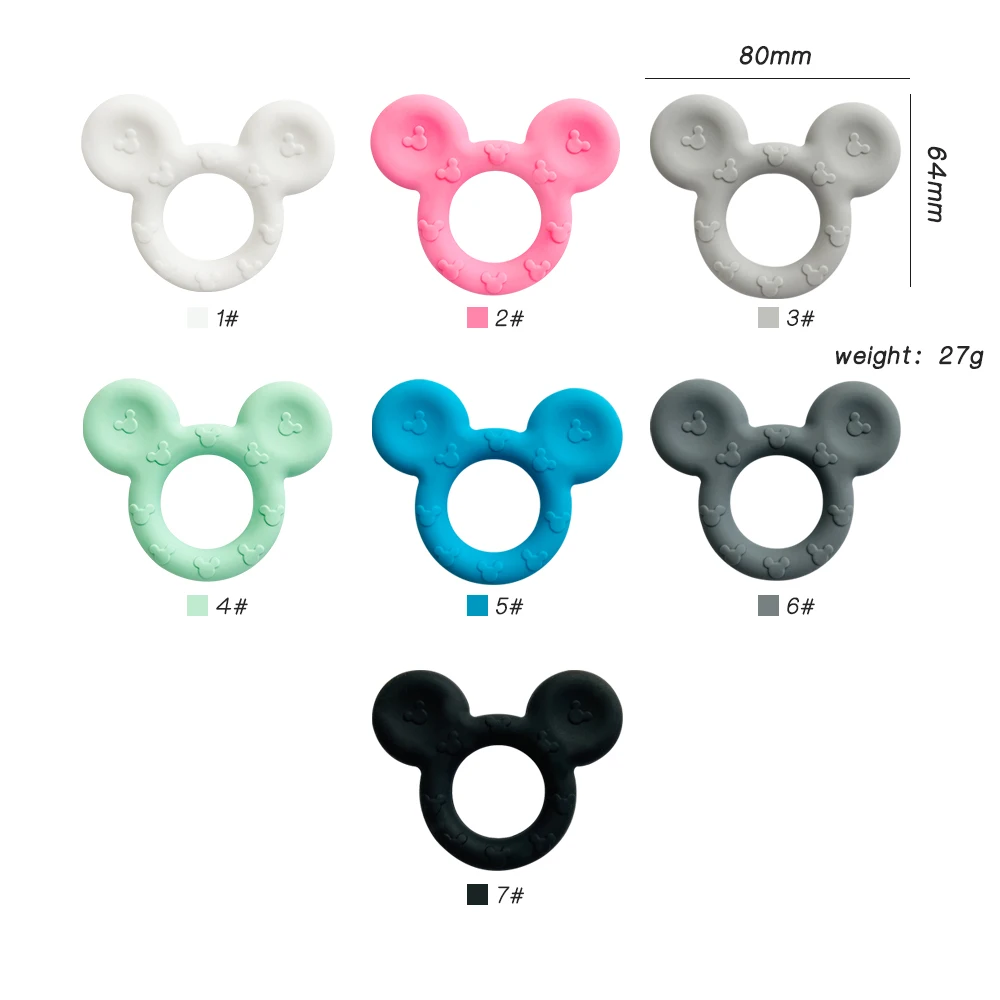1 قطعة ميكي سيليكون عضاضة الغذاء الصف الكرتون عضاضة التمريض هدية DIY بها بنفسك الطفل التسنين عضاضة ملحقات لعبة حلقة
