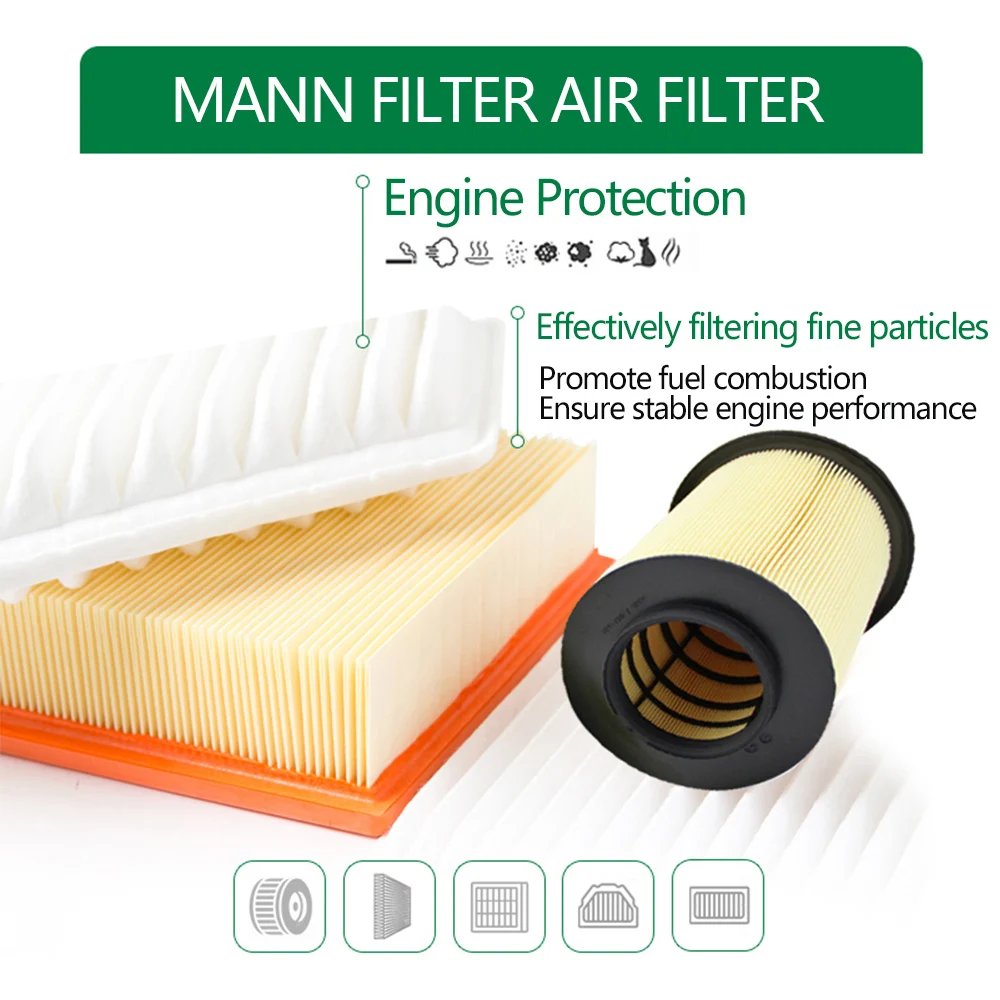 MANN FILTER C1869 エアフィルター ポルシェ911用 強力な耐湿性 高い防塵能力 純正 997.110.130.31