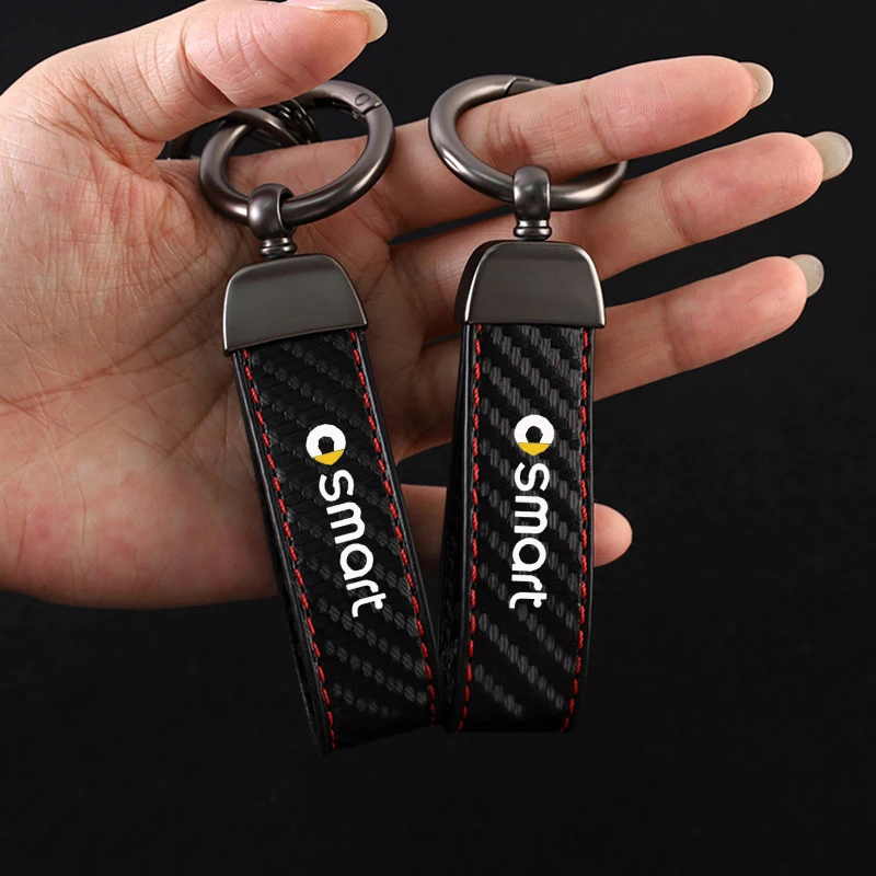 Car Trinket Keyring PU Leather Keychain DIY Bag Key Chain Holder Key for smart fortwo forfour 453 451 450 smar Car Accessorie