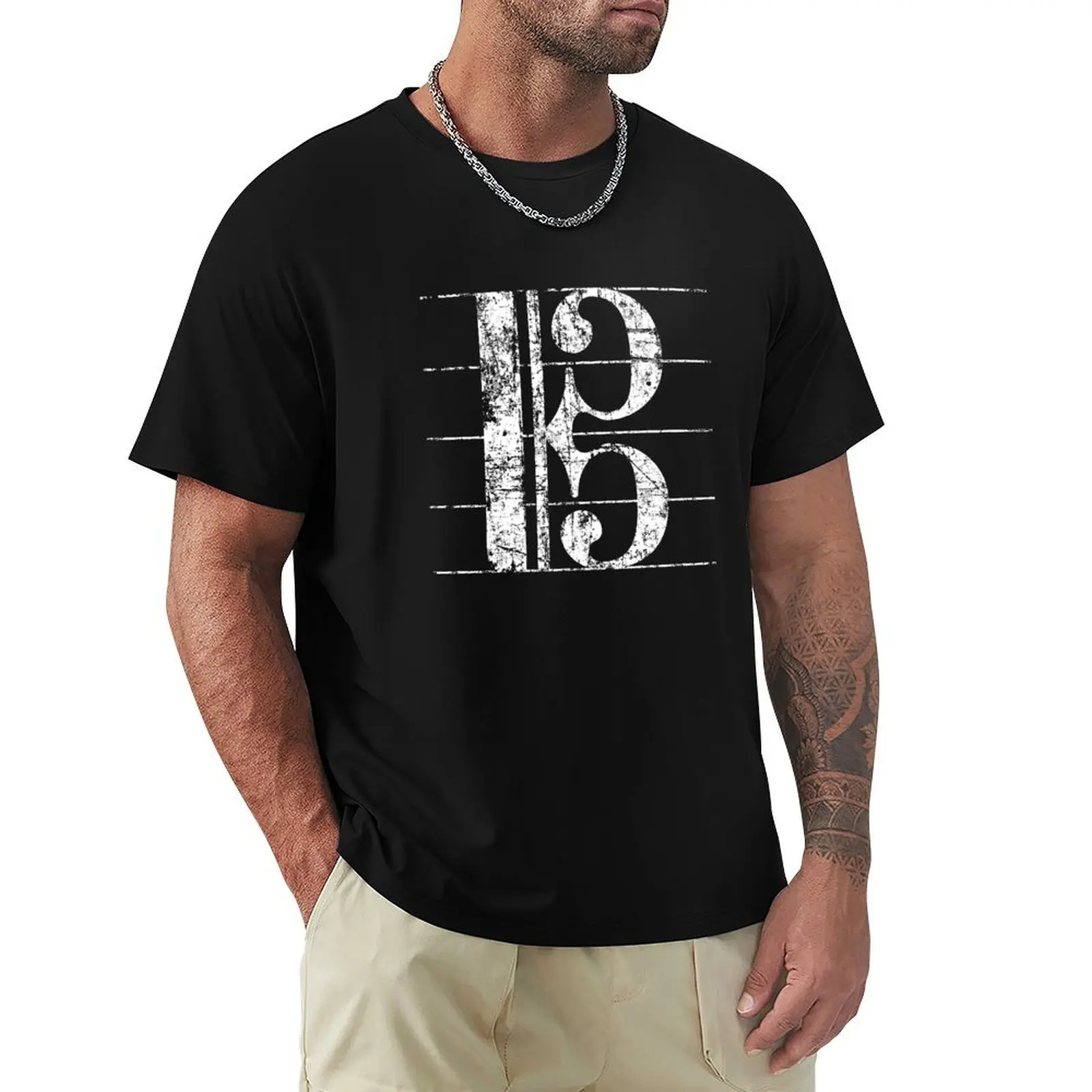 

Alto Clef, Viola Key Sheet Lines Vintage White T-Shirt sweat Short sleeve tee custom shirt heavyweights funny t shirts men