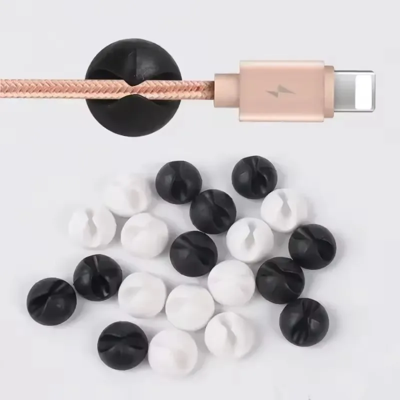 9-36Pcs Cable Clip Winder Organizer Round Charger Cord Clips Desk Tidy Management Wire Adhesive Holder Clamp In Home Office Car