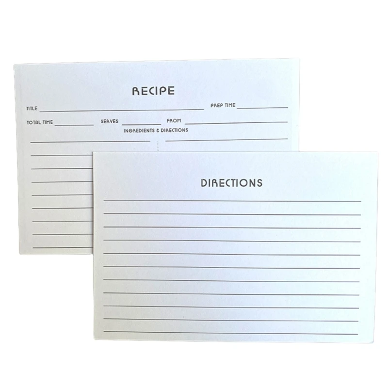 50Pcs Double Sided Recipe Cards Cooking Recipe Cards Blank Recipe Cards for Bridal Shower, Wedding, Christmas Party