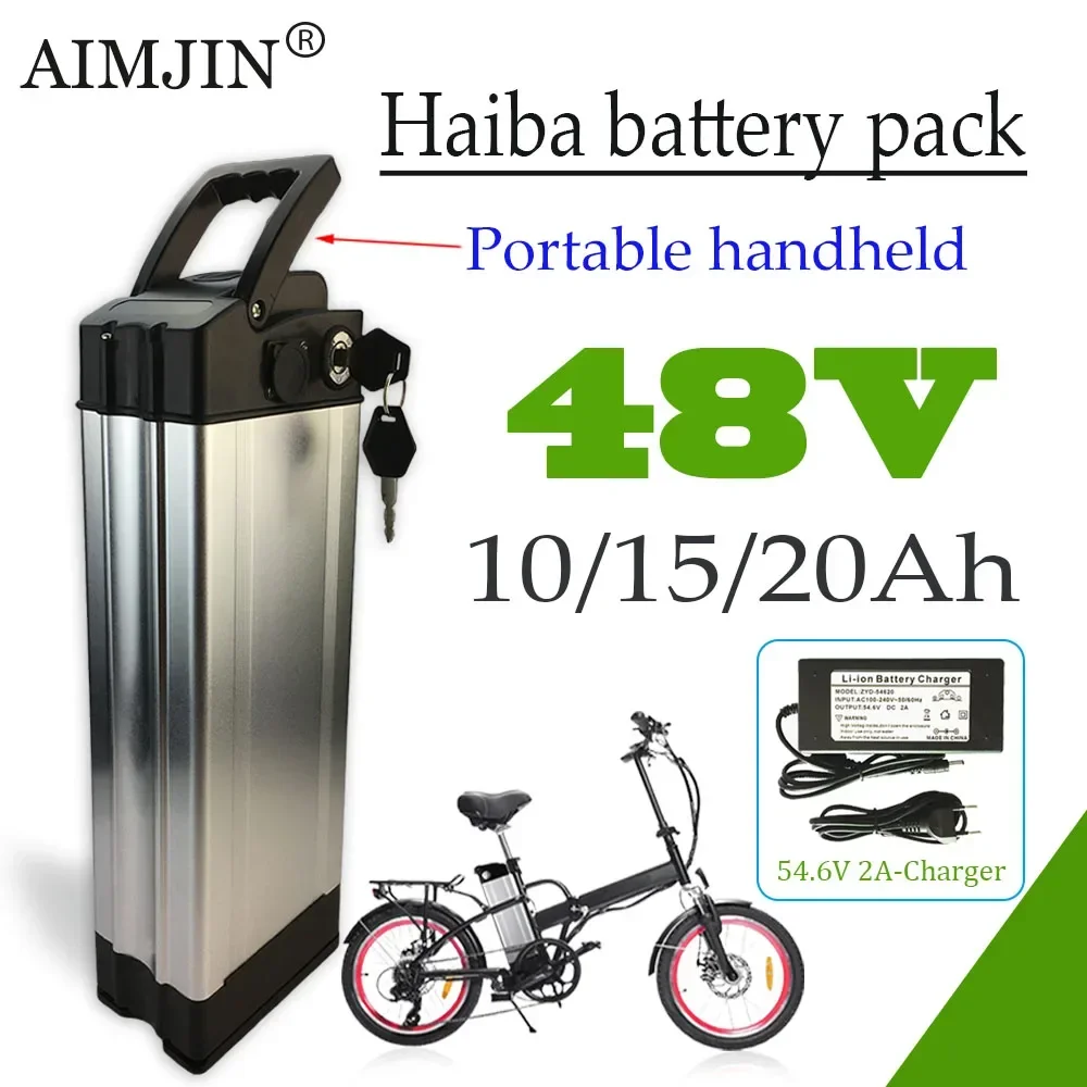 

2025 48V Haiba, Battery Pack 10ah, 15Ah, 20Ah, 1000W, 18650, High Power Rechargeable Li-ion Battery Haiba Battery + Charger