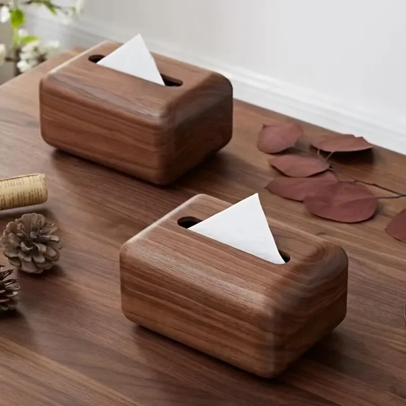 walnut tissue box solid wood storage pumping box