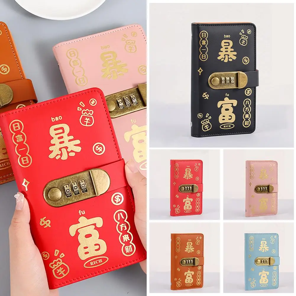 Lucky Wallet 100 Envelopes Money Saving Challeng With Reusable PU Binder Lock Waterproof Challenge Savings Password Mini R3U7