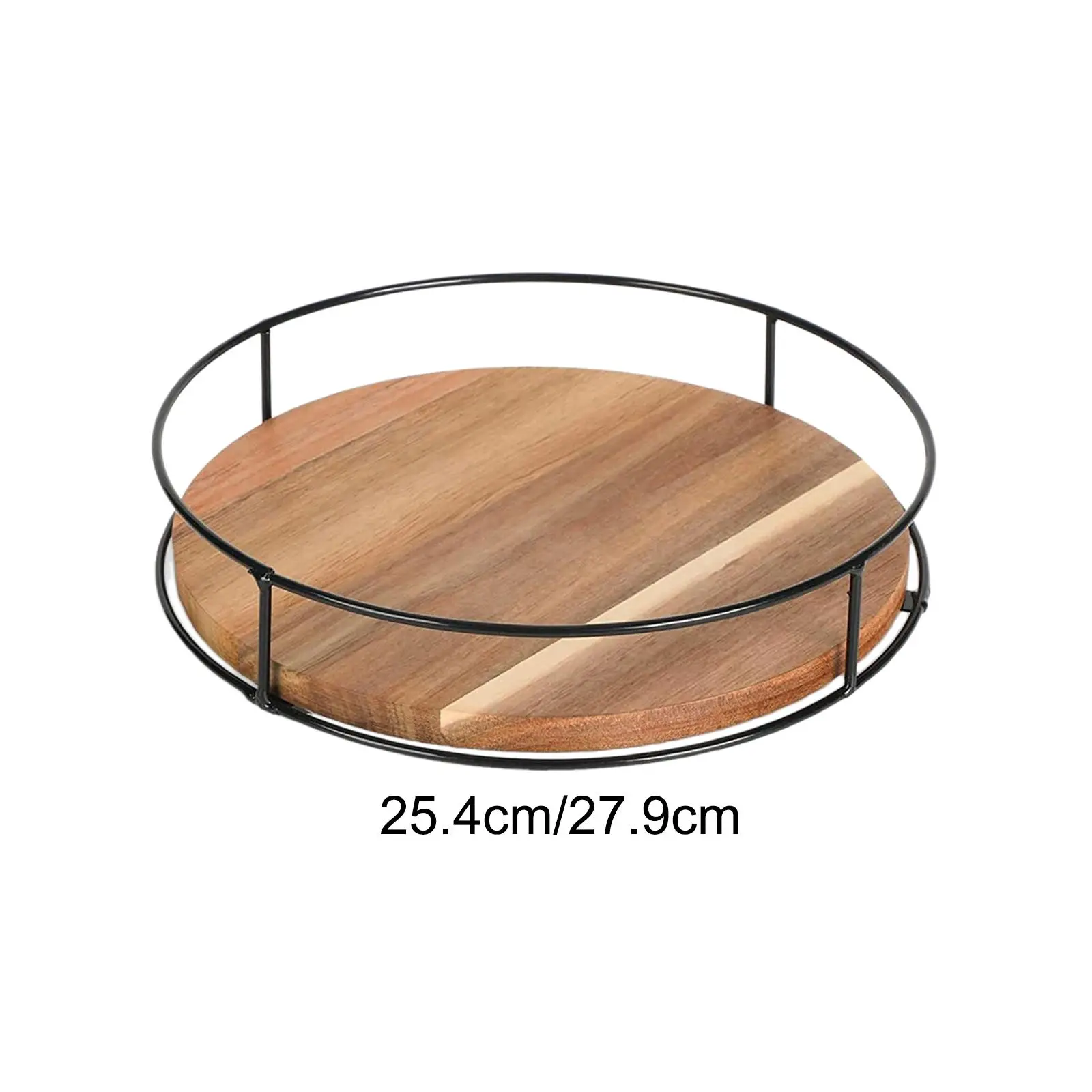 

Turntable Tray Multipurpose with Iron Sides 360 Degree Turntable Organizer for