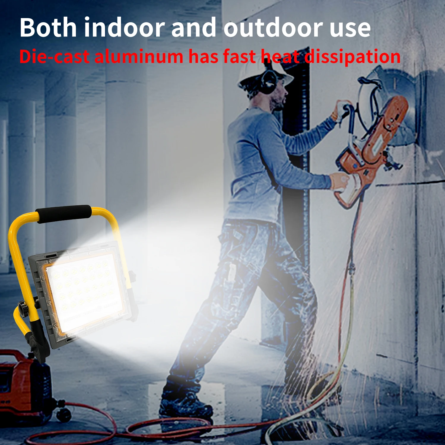 Portable Rechargeable LED Flood Light Long-Life Outdoor Construction Site Night Market Stalls Emergency Lighting