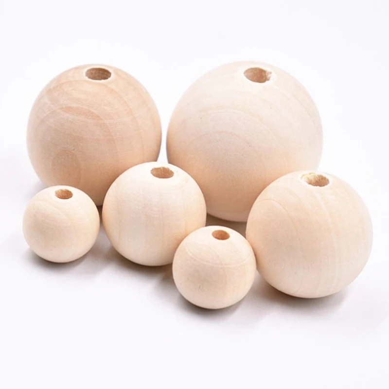 New 6mm-- 30mm Natural Wooden Beads Spacer Loose Beads for Jewelry Making DIY Handmade Clothing Accessories