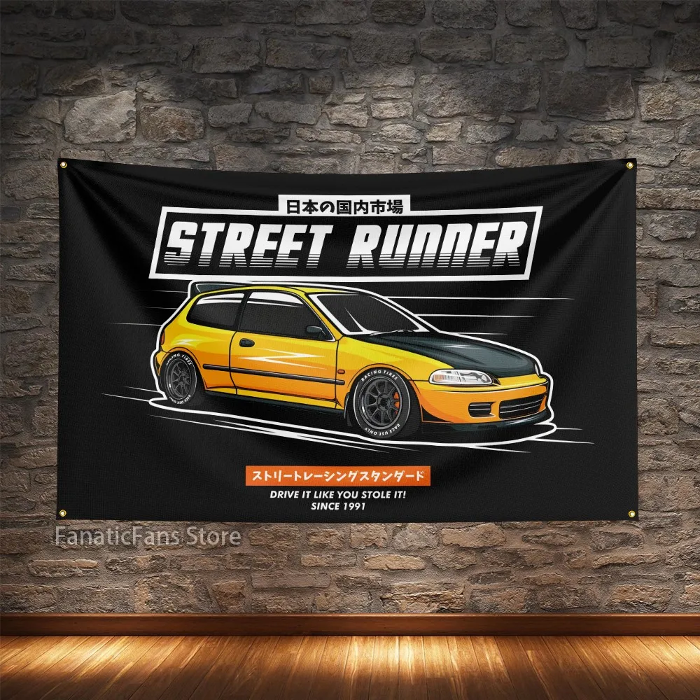 تصميم تعديل سباق السيارات العلم البوليستر الطباعة الرقمية سيارات راية للزينة #6