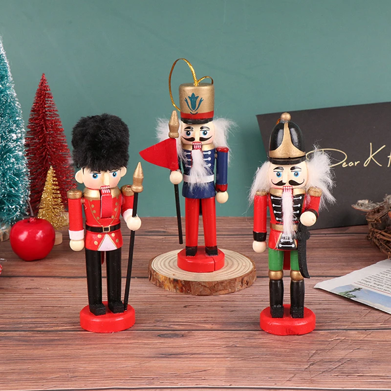 1Pc 13CM Nutcracker Puppet Soldier Ornaments Christmas Pendant Home Desktop Decoration Cartoon Soldiers Band Dolls Nutcracker