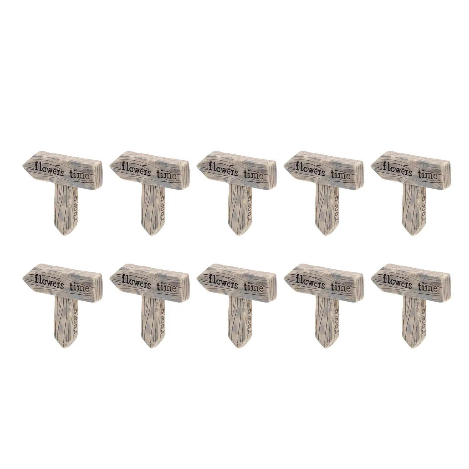 10Pcs Resin Mini Road Signs Safe Smooth No Burrs Micro Landscape Decor for Mini Garden Diorama House Yard Resin Crafts