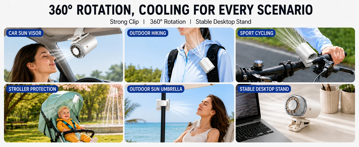 Car Clip on Cooling Fan