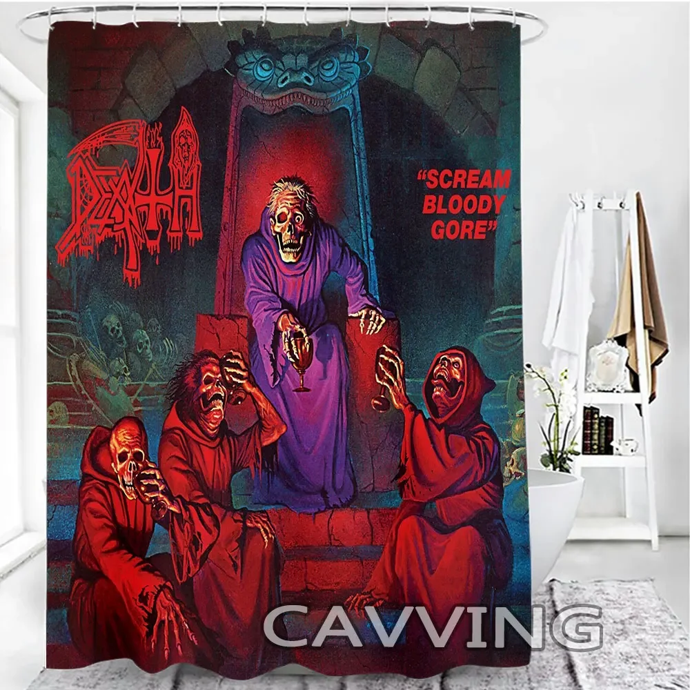 Death Rock Band  3D Printed Shower Curtain Waterproof Bathroom Curtain Anti-slip Bath Mat Set Toilet Rugs   K02